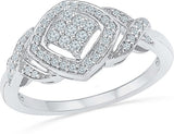 Radiant Bay Striking Square White Gold Diamond 18 K Ring