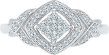 Radiant Bay Striking Square White Gold Diamond 18 K Ring