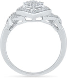 Radiant Bay Striking Square White Gold Diamond 18 K Ring