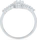 Radiant Bay Floral Flakes White Gold Diamond 18 K Ring
