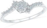 Radiant Bay Floral Flakes White Gold Diamond 18 K Ring