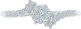 Radiant Bay Floral Flakes White Gold Diamond 18 K Ring