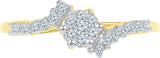 Radiant Bay Floral Flakes Yellow Gold Diamond 18 K Ring