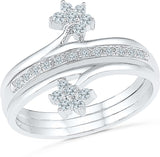 Radiant Bay Floral Fusion White Gold Diamond 18 K Ring