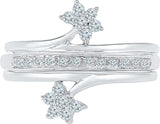 Radiant Bay Floral Fusion White Gold Diamond 18 K Ring
