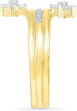 Radiant Bay Floral Fusion Yellow Gold Diamond 18 K Ring