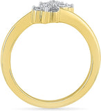 Radiant Bay Floral Wish Trio Yellow Gold Diamond 18 K Ring