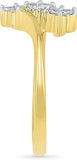 Radiant Bay Floral Wish Trio Yellow Gold Diamond 18 K Ring