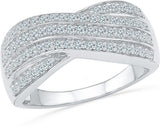 Radiant Bay Ripples White Gold Diamond 14 K Ring