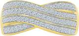 Radiant Bay Ripples Yellow Gold Diamond 14 K Ring