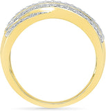 Radiant Bay Ripples Yellow Gold Diamond 14 K Ring