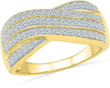 Radiant Bay Ripples Yellow Gold Diamond 18 K Ring