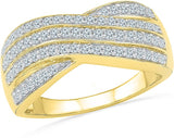 Radiant Bay Ripples Yellow Gold Diamond 18 K Ring