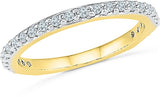 Radiant Bay Blend Yellow Gold Diamond 18 K Ring