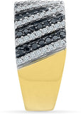 Radiant Bay Breathtaking Black and White Yellow Gold Diamond 14 K Ring