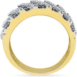 Radiant Bay Breathtaking Black and White Yellow Gold Diamond 14 K Ring