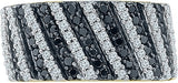 Radiant Bay Breathtaking Black and White Yellow Gold Diamond 14 K Ring