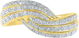 Radiant Bay Brilliant Knot Yellow Gold Diamond 14 K Ring