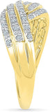Radiant Bay Brilliant Knot Yellow Gold Diamond 14 K Ring