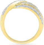 Radiant Bay Brilliant Knot Yellow Gold Diamond 14 K Ring