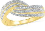Radiant Bay Brilliant Knot Yellow Gold Diamond 14 K Ring