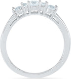Radiant Bay Flawless Five White Gold Diamond 14 K Ring