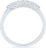Radiant Bay Seven Stone White Gold Diamond 18 K Ring