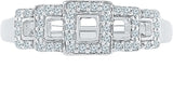 Radiant Bay Square Slade White Gold Diamond 18 K Ring