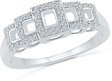 Radiant Bay Square Slade White Gold Diamond 18 K Ring