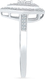 Radiant Bay Grand Teardrop White Gold Diamond 18 K Ring