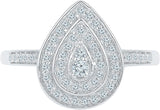 Radiant Bay Grand Teardrop White Gold Diamond 18 K Ring