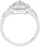 Radiant Bay Grand Teardrop White Gold Diamond 18 K Ring