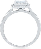Radiant Bay Five Stone White Gold Diamond 18 K Ring