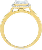 Radiant Bay Five Stone Yellow Gold Diamond 14 K Ring