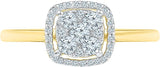 Radiant Bay Five Stone Yellow Gold Diamond 14 K Ring