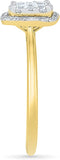 Radiant Bay Five Stone Yellow Gold Diamond 14 K Ring