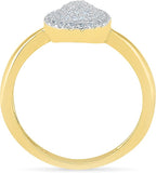 Radiant Bay Pear Flair Yellow Gold Diamond 14 K Ring