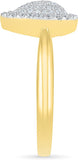 Radiant Bay Pear Flair Yellow Gold Diamond 18 K Ring