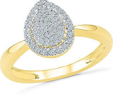 Radiant Bay Pear Flair Yellow Gold Diamond 18 K Ring