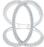Radiant Bay Knuckle Delight White Gold Diamond 14 K Ring