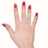 Radiant Bay Knuckle Delight White Gold Diamond 14 K Ring