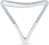 Radiant Bay Knuckle Delight White Gold Diamond 14 K Ring