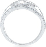 Radiant Bay Knuckle Delight White Gold Diamond 14 K Ring