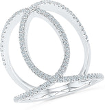 Radiant Bay Knuckle Delight White Gold Diamond 14 K Ring