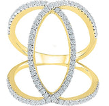Radiant Bay Knuckle Delight Yellow Gold Diamond 18 K Ring