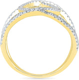 Radiant Bay Knuckle Delight Yellow Gold Diamond 18 K Ring