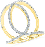 Radiant Bay Knuckle Delight Yellow Gold Diamond 18 K Ring