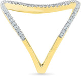 Radiant Bay Knuckle Delight Yellow Gold Diamond 18 K Ring