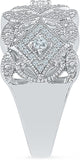 Radiant Bay Gold Goddess Sterling Silver Diamond Ring