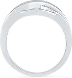 Radiant Bay Ribbon Ripples White Gold Diamond 18 K Ring